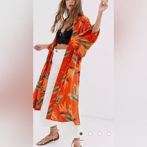 Free People Read My Palm Print Kimono Sz Small